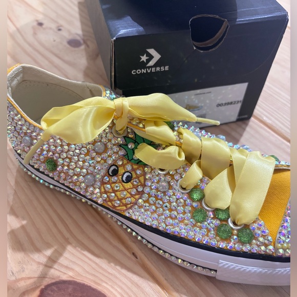 Converse Yellow and Green Crystal Pineapple Sneakers - Picture 1 of 6
